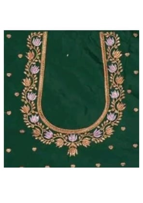 Bottle Green embroidered blouse - Un Stiched Blouse - 1 Meter