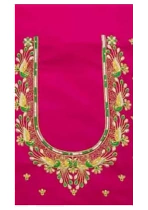 Pink embroidered blouse - Un Stiched Blouse - 1 Meter