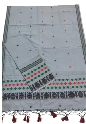  Mekhela Sador Set with Handloom Cotton Fabric and Traditional Assamese Motifs