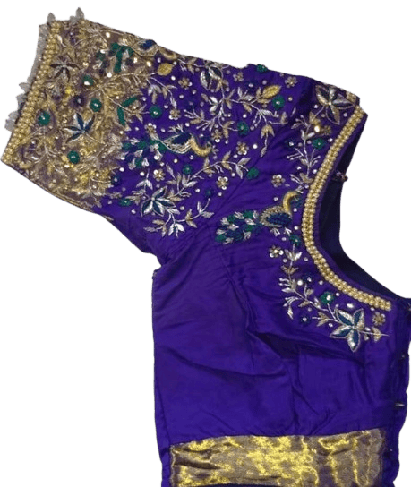 New Women Women's Embroidered Silk Saree Blouse with Zari and Stone Work 2025 at ShopCircuit | O