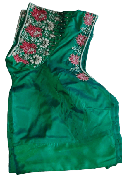 Elegant Women Green blouse with floral embroidery 2025 at ShopCircuit | ONDC