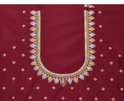 Embroidered blouse with zari and stone work