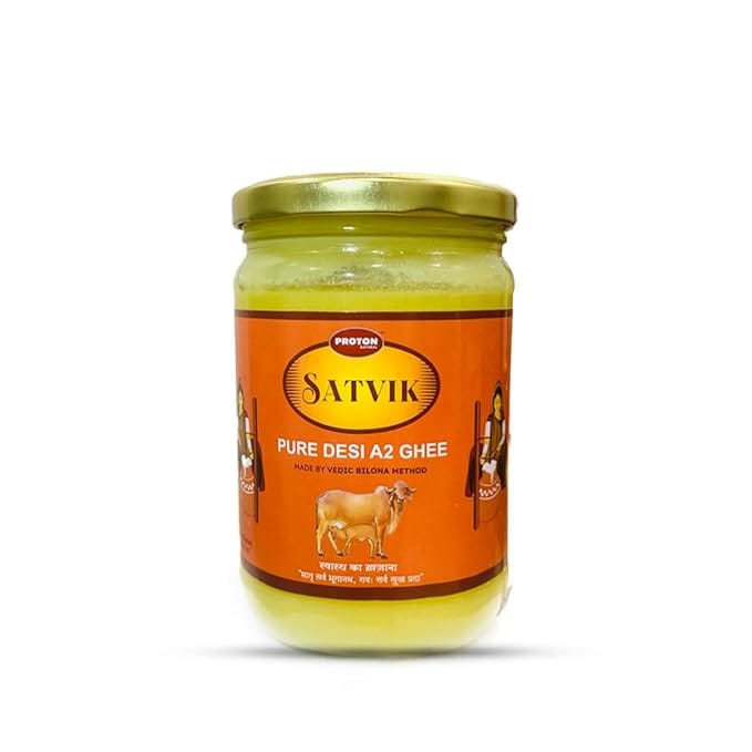 PROTON NATURAL SATVIK Pure Desi Cow Ghee A2 Bilona Method | Traditional Bilona Method | Cultured | Immunity Booster| Natural | Healthy | Fresh |Lactose and gluten free Pack of 2