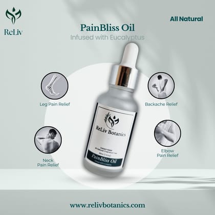  Reliv Botanics PainBliss Oil - Instant Relief, All Natural, Chemical Free, 30ml (1 fl. oz.), Infused with Eucalyptus