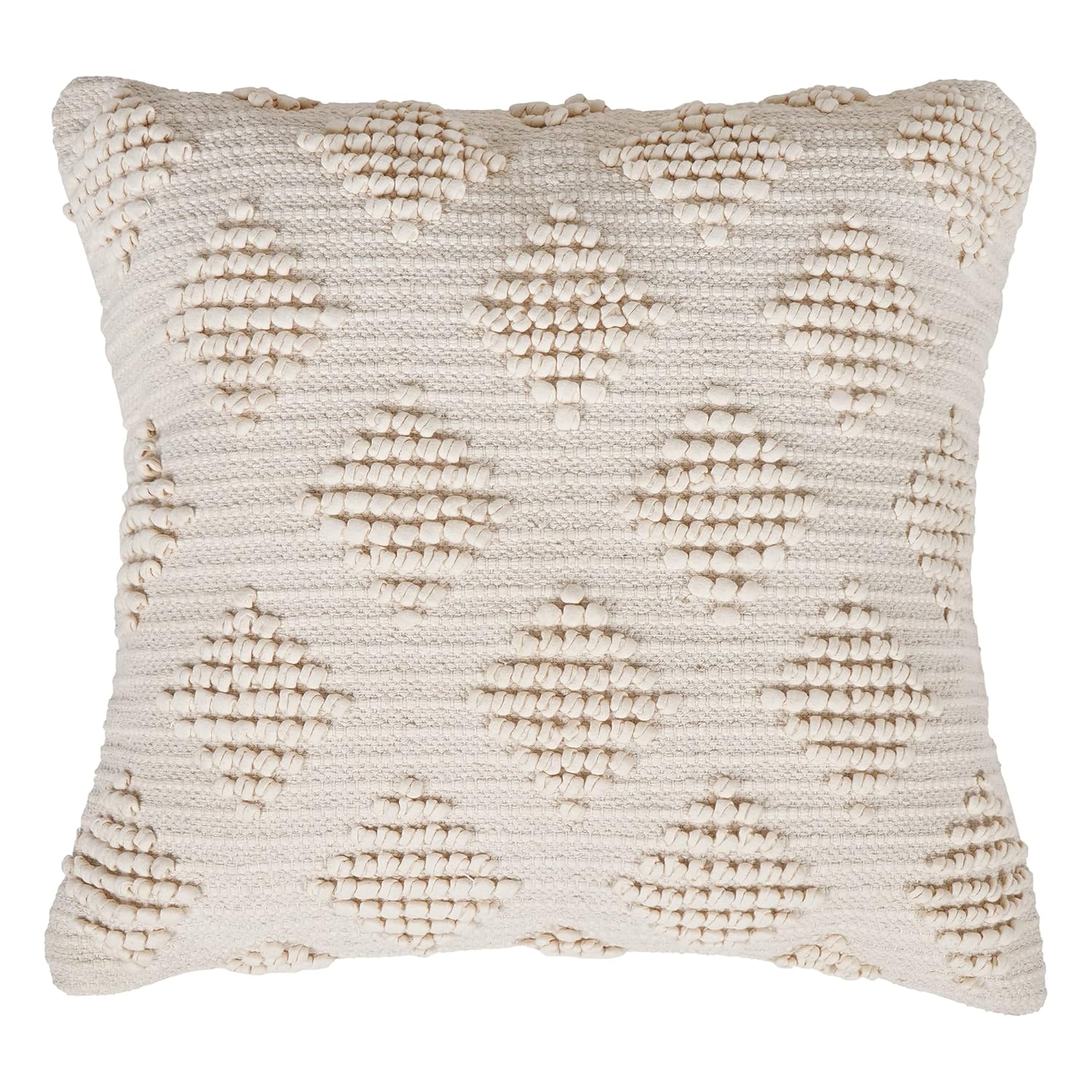 Lalawat-Export Cushion Cover Cotton Throw Pillows Boho Handmade Knit case Sofa Decor Fringes (Square, 16x16 Inches) LLE_2