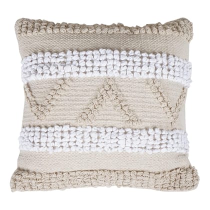 Lalawat-Export Cushion Cover Cotton Throw Pillows Boho Handmade Knit case Sofa Decor Fringes (Square, 16x16 Inches) LLE_8 Lalawat-Export Cushion Cover Cotton Throw Pillows Boho Handmade Knit case Sofa Decor Fringes (Square, 16x16 Inches) LLE_8