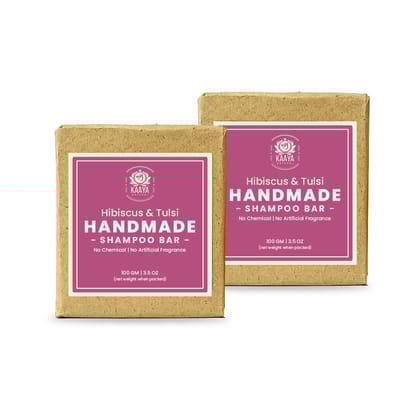 Kaaya Natural Hibiscus & Tulsi Handmade Shampoo Bar (Pack of 2)