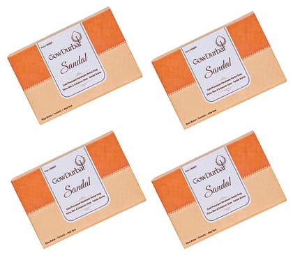 GOW DURBAR Cold Processed Handmade Herbal Soap (SANDAL)(PACK OF 4) GOW DURBAR Cold Processed Handmade Herbal Soap (SANDAL)(PACK OF 4)