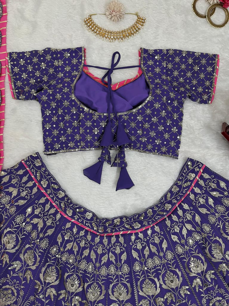 Blue Lehenga Choli Readymade Stitched For Wedding Women Party wear Skirt Ready To Wear