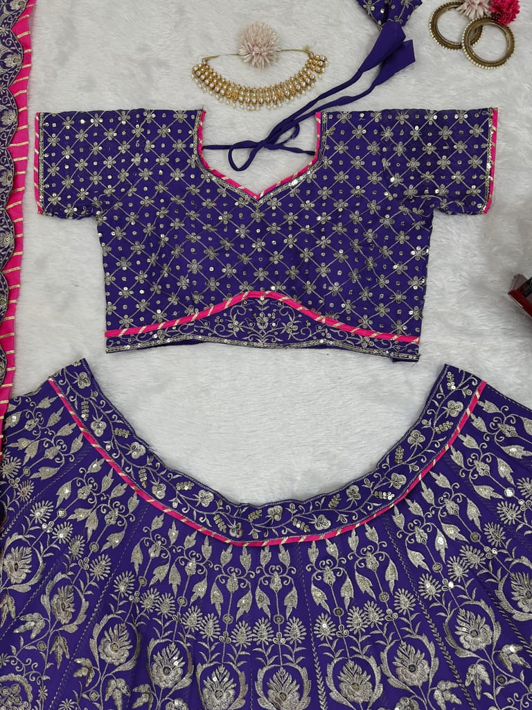 Blue Lehenga Choli Readymade Stitched For Wedding Women Party wear Skirt Ready To Wear