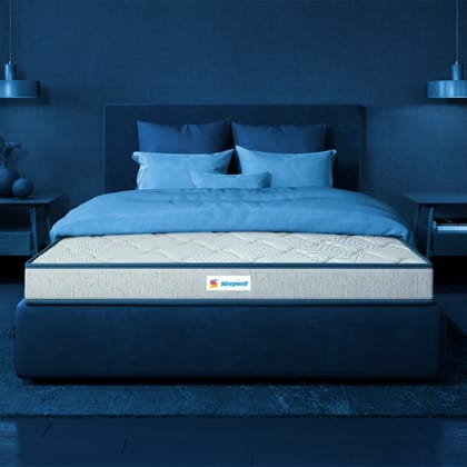 Sleepwell Nexa Classic Resitec Foam 6-inch Queen Size Mattress - Gentle Comfort, Superior air Circulation, Enhanced Support, and Premium Top Layer Feel, Aqua (72x60x6)