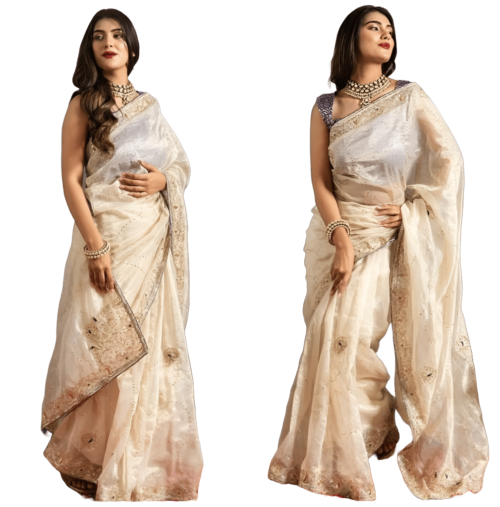 Designer Partywear sarees with stitched blouse Readymade New Ready To Wear Saree