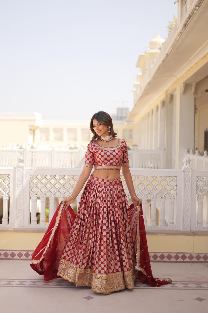 Blue Red Purple Lehenga Choli Readymade Stitched For Wedding Women Party Skirt Ready To Wear