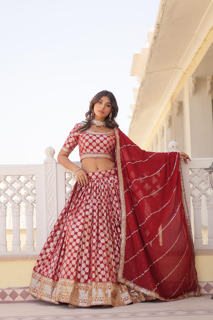 Blue Red Purple Lehenga Choli Readymade Stitched For Wedding Women Party Skirt Ready To Wear