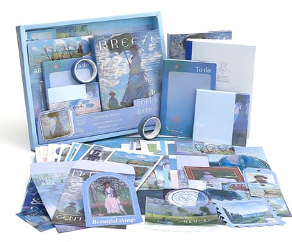 KTRS ENTERPRISE Early Vintage Aesthetic Scrapbook Kit, Bullet Junk Journal Kit with Scrapbooking Supplies, Stationery, A6 Grid Notebook with Graph Ruled Pages for Adults Teen Girls