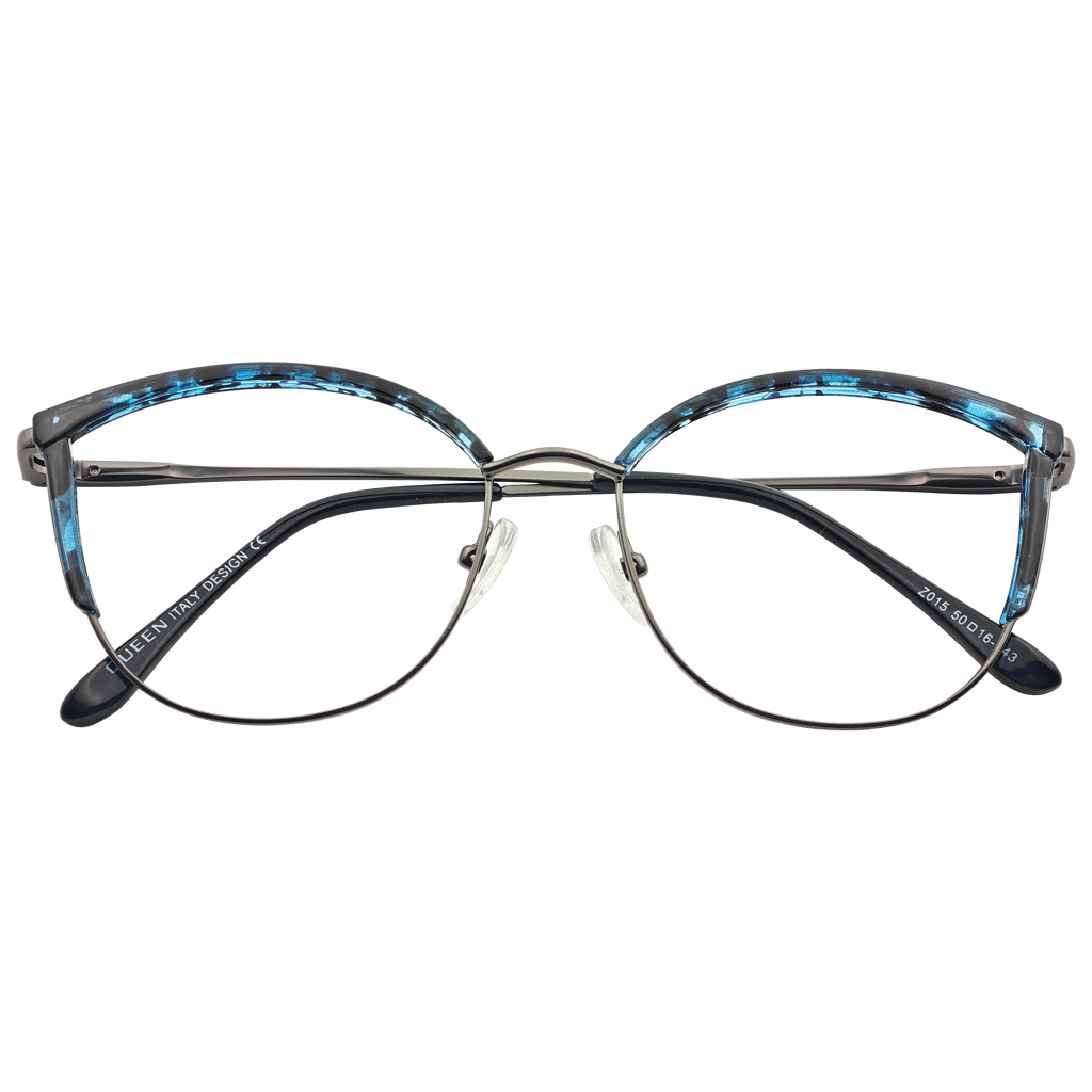 Butterfly Blue Spectrum Metal Floral Eyeglasses