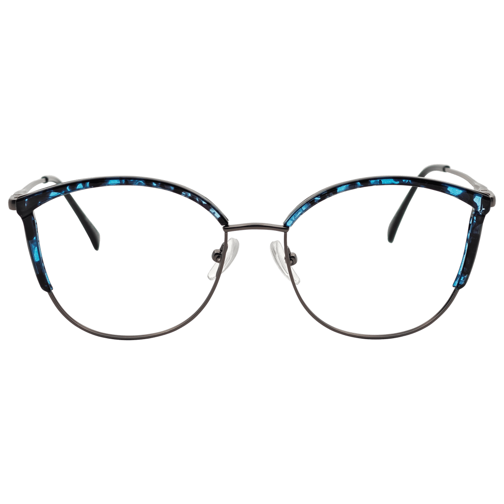 Butterfly Blue Spectrum Metal Floral Eyeglasses