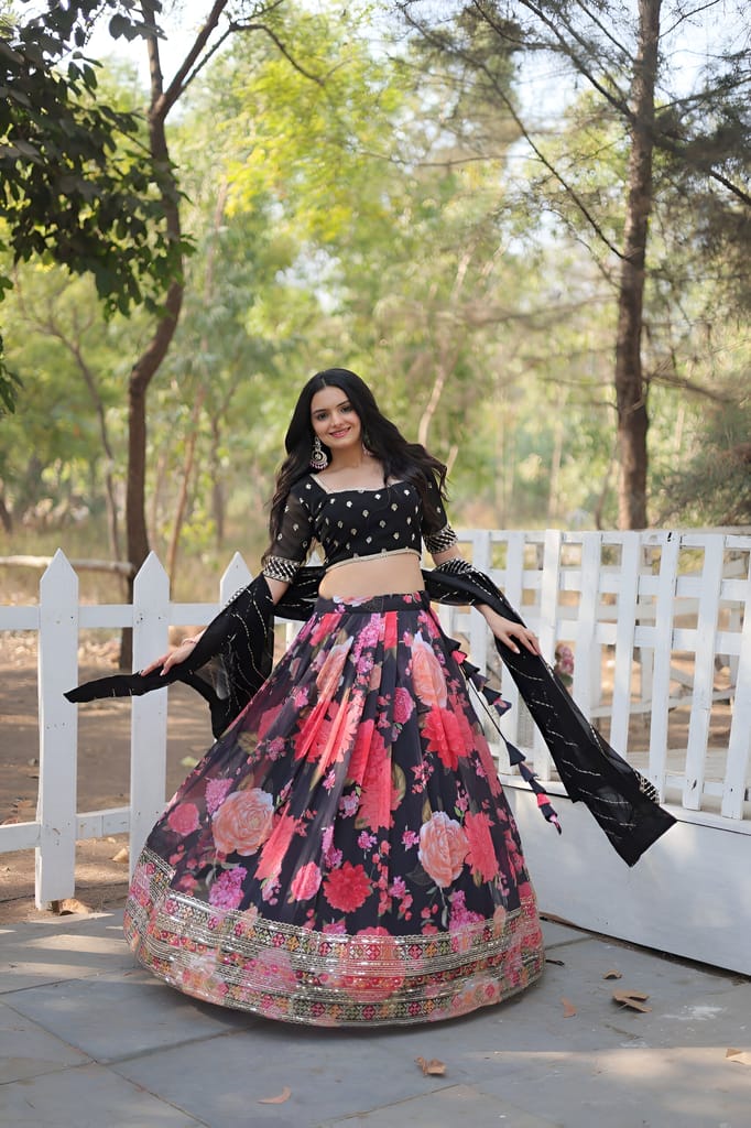 Multi Colour Lehenga Choli Readymade Stitched For Wedding Women Partywear Skirt Ready To Wear