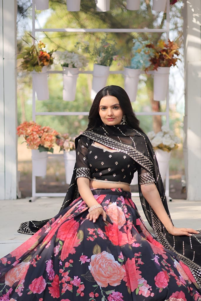 Multi Colour Lehenga Choli Readymade Stitched For Wedding Women Partywear Skirt Ready To Wear