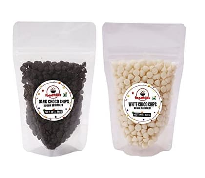 foodfrillz Dark & White Choco Chips Combo (50g x 2), 100 g foodfrillz Dark & White Choco Chips Combo (50g x 2), 100 g