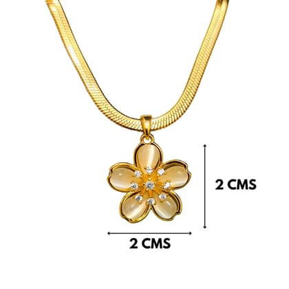 Jewelryklub Anti Tarnish Gold Plated American Diamond Cubic Zirconia Studded Pendant Necklace Chain For Girls & Women Jewelryklub Anti Tarnish Gold Plated American Diamond Cubic Zirconia Studded Pendant Necklace Chain For Girls & Women