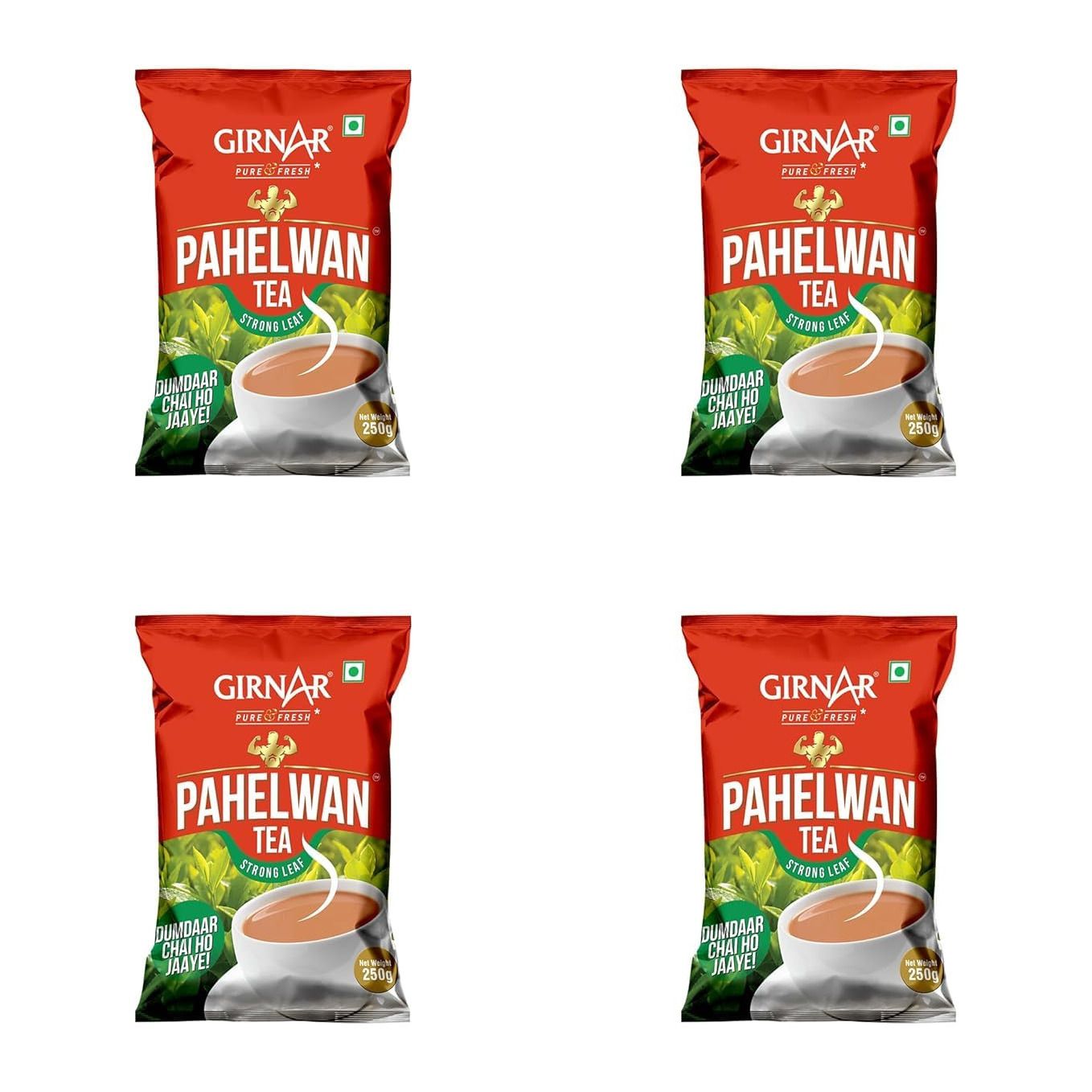 Girnar Pahelwan CTC Tea | Strong Tea Leaves | 250 Gm Each | Pack of 4 | 1 Kg