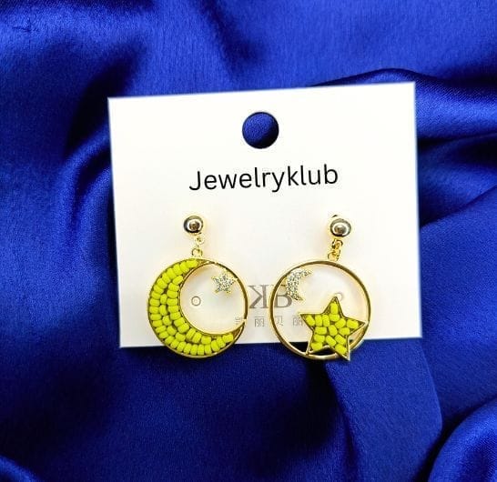 Jewelryklub American Diamond Earrings With Beads For Girls Women