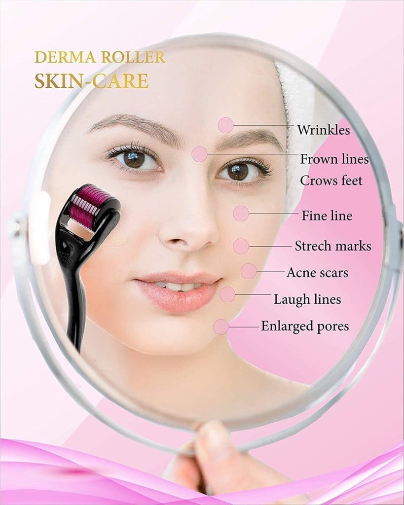 WUGO::Derma Roller 0.5mm For Face Acne Scars Remover, 540 Titanium Alloy Needles For Anti-ageing,Micro Needle Therapy Roller for Face and Body - 0.5mm For Beauty