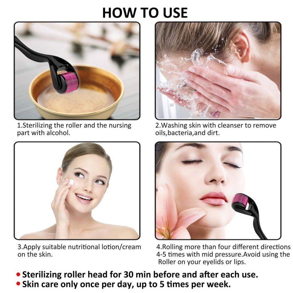 WUGO::Derma Roller 0.5mm For Face Acne Scars Remover, 540 Titanium Alloy Needles For Anti-ageing,Micro Needle Therapy Roller for Face and Body - 0.5mm For Beauty