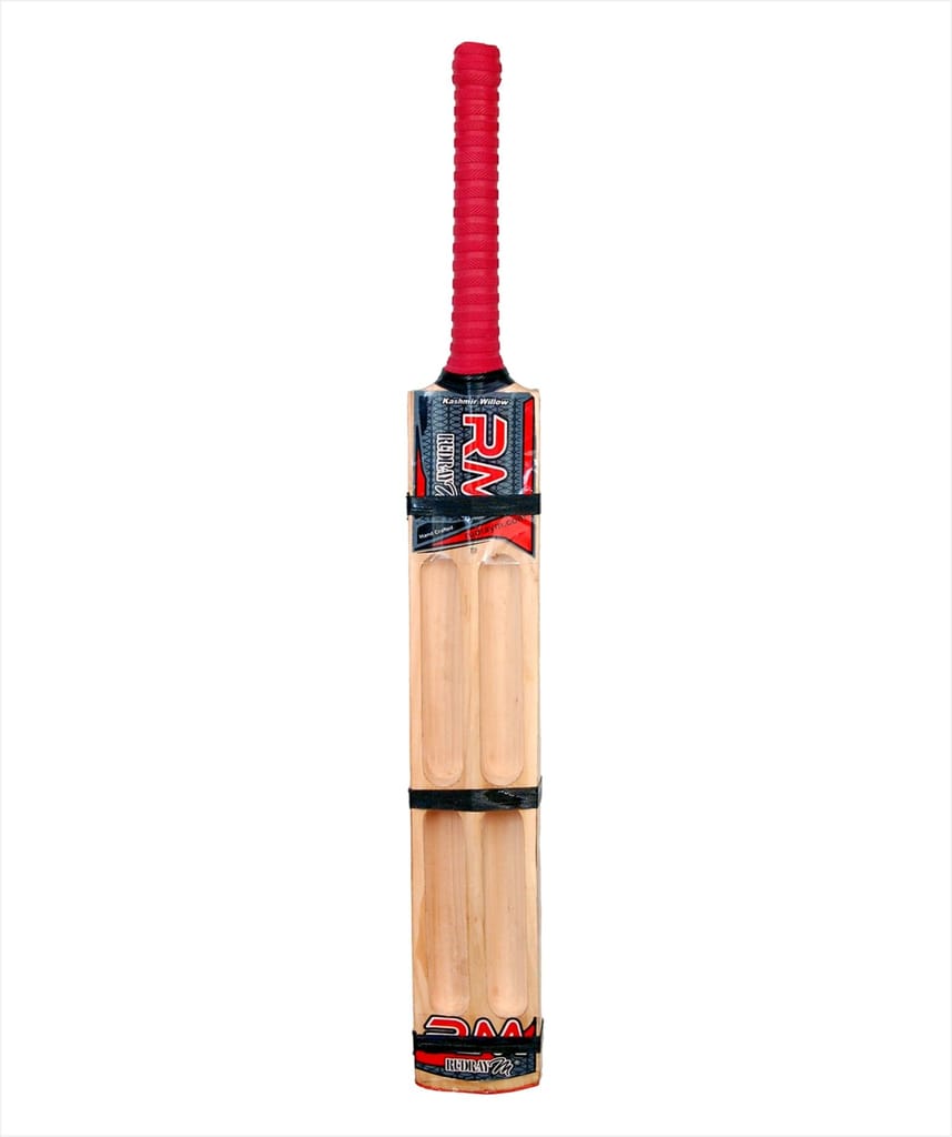 RUDRAYM® RM AK47 Double Blade Light Weight Hard Tennis Four Scoop Kashmir Willow Cricket Bat (Red)