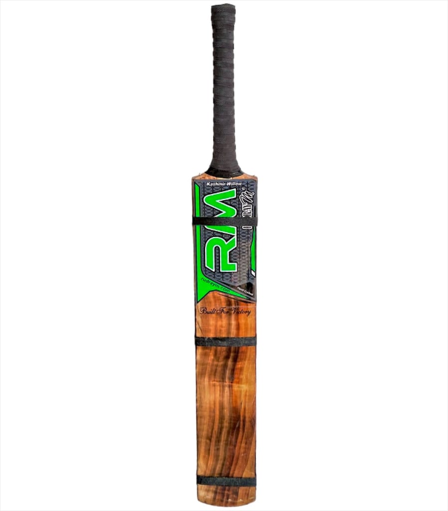 RUDRAYM® RM Burn Edition AK47 Lightweight Double Blade Scoop Kashmir Willow Cricket Bat with Toe Guard (Green)