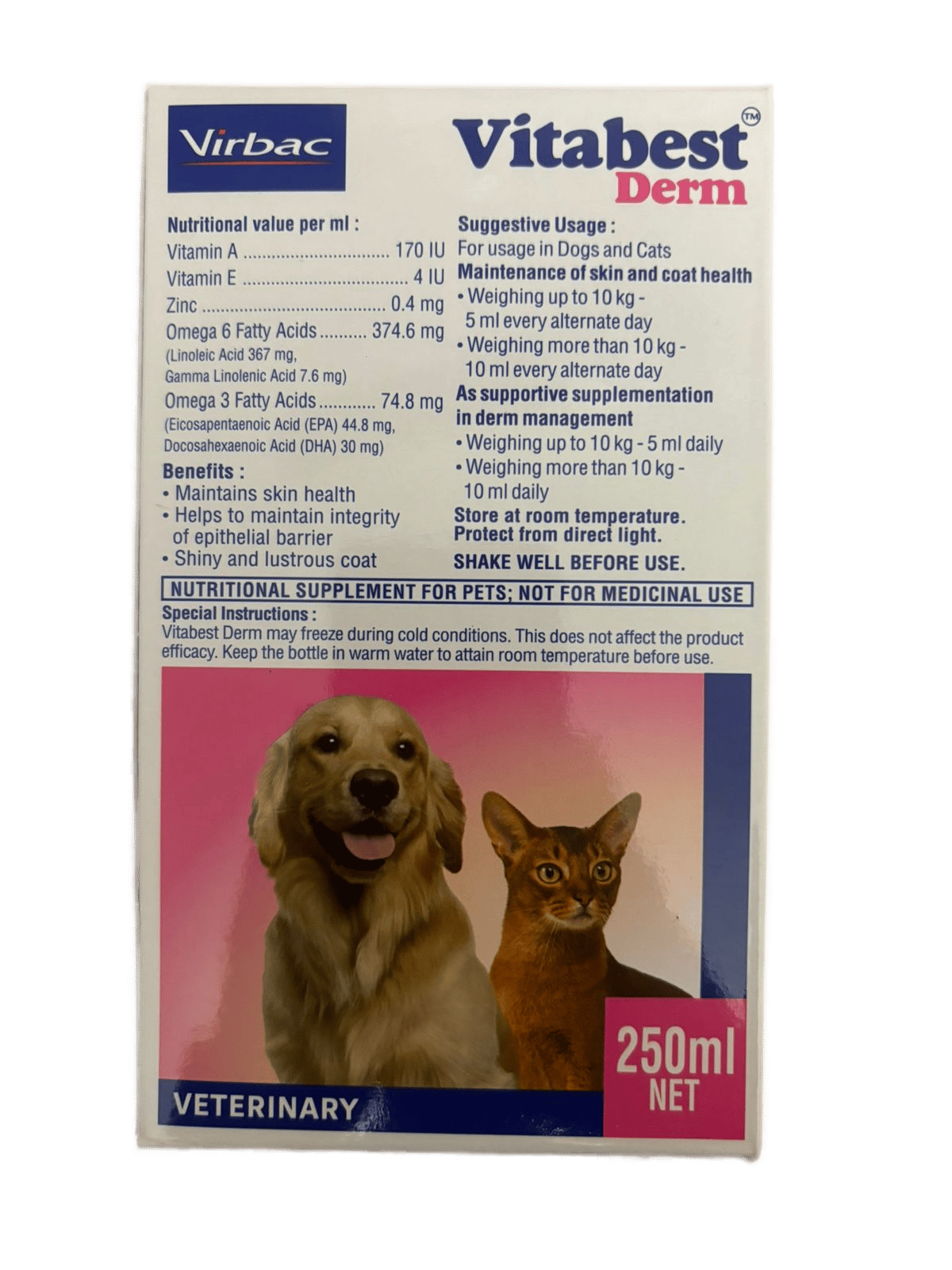 Vitabest Derm Omega Syrup for Dogs and Cats