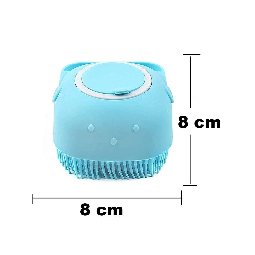 WUGO::Silicone Soft Bath Body Brush with Shampoo Dispenser Scrubber-use in Shower Deep Cleaning Gentle Scrub Massage for Children, Men Women (multicoloured)