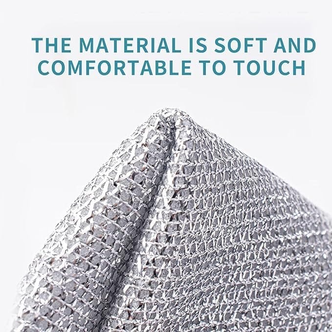KIT & CO Multipurpose Wire Dishwashing Rags for Wet and Dry, Multifunctional Non-Scratch Wire Dishcloth, Scrubs and Cleans for Dishes, Stove Tops, Easy Rinsing, Machine Washable Pack of 10