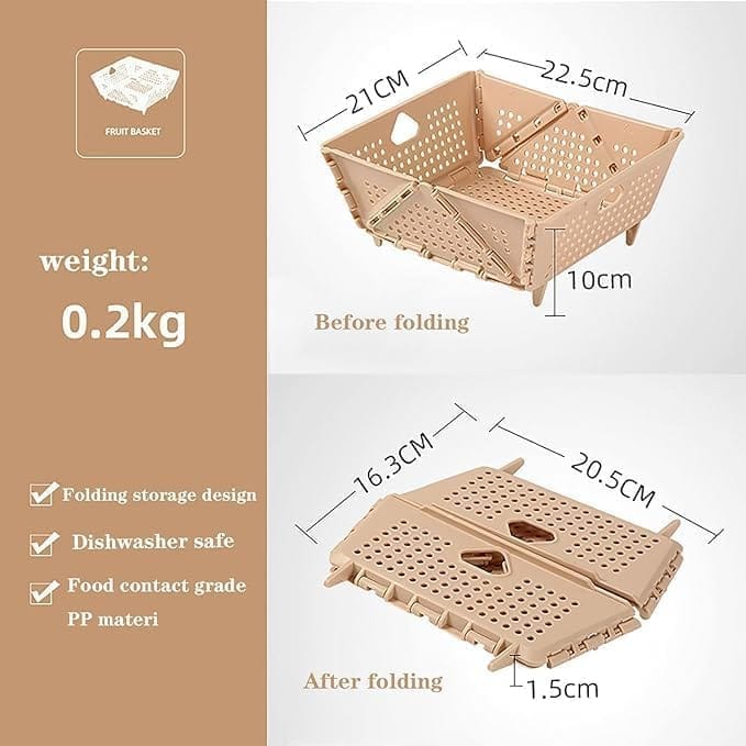 KIT & CO Food Washing Drainer Strainers Basket/Collapsible Colander Basket for Fruit Noodles Vegetable Pasta Drainer/Dishwasher Safe Sink Drainage Basket