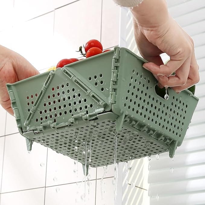 KIT & CO Food Washing Drainer Strainers Basket/Collapsible Colander Basket for Fruit Noodles Vegetable Pasta Drainer/Dishwasher Safe Sink Drainage Basket