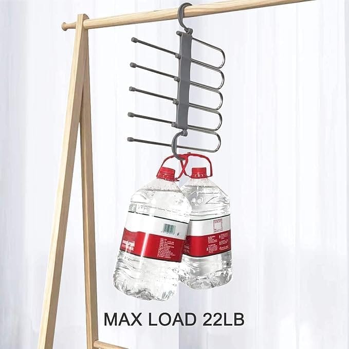 KIT & CO Stainless Steel Foldable Hangers for Clothes Hanging Multi-Layer Multi Purpose Pant Hangers for Wardrobe Magic Foldable Hanger Clothes Hanger Multipurpose Hanger Organizer