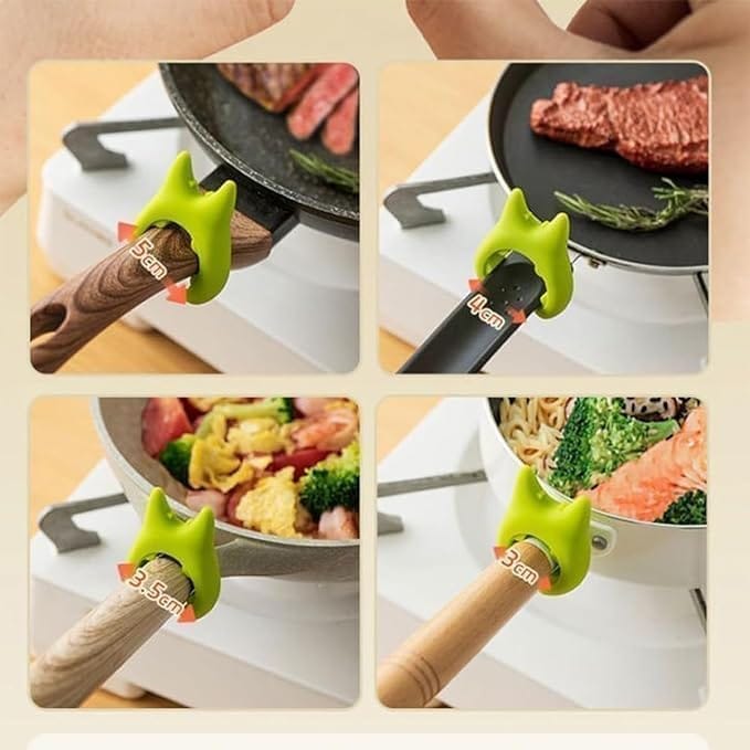 KIT & CO Silicone Pot Clip Spoon Rest Kitchen Spoon Holder Spatula Placement Steam Releaser Hot Spoon Holder Spoon Pot Pan Holder Spatula Bracket Clip Storage Rack for Household.