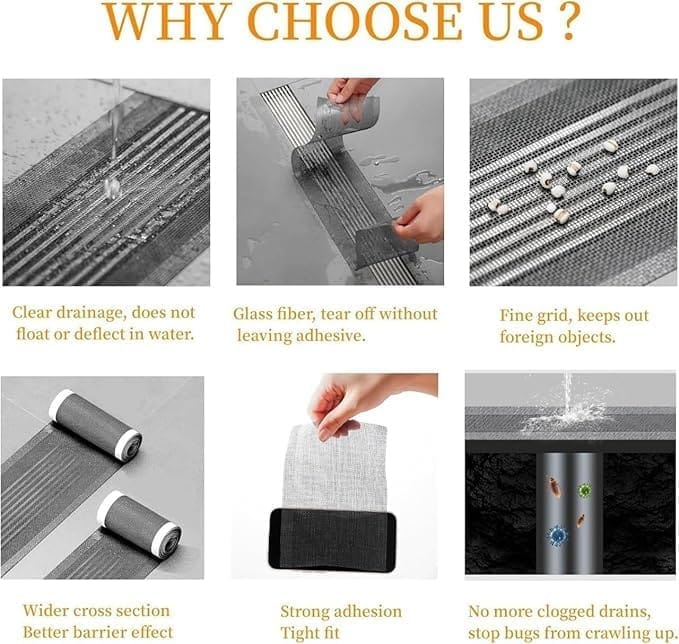 KIT & CO Cutable Shower Drain Hair Catcher,Disposable Shower Drain Sticker,Drain Hair Catcher, Easy to Stick,Suitable for Bathroom, Bathtub,Kitchen
