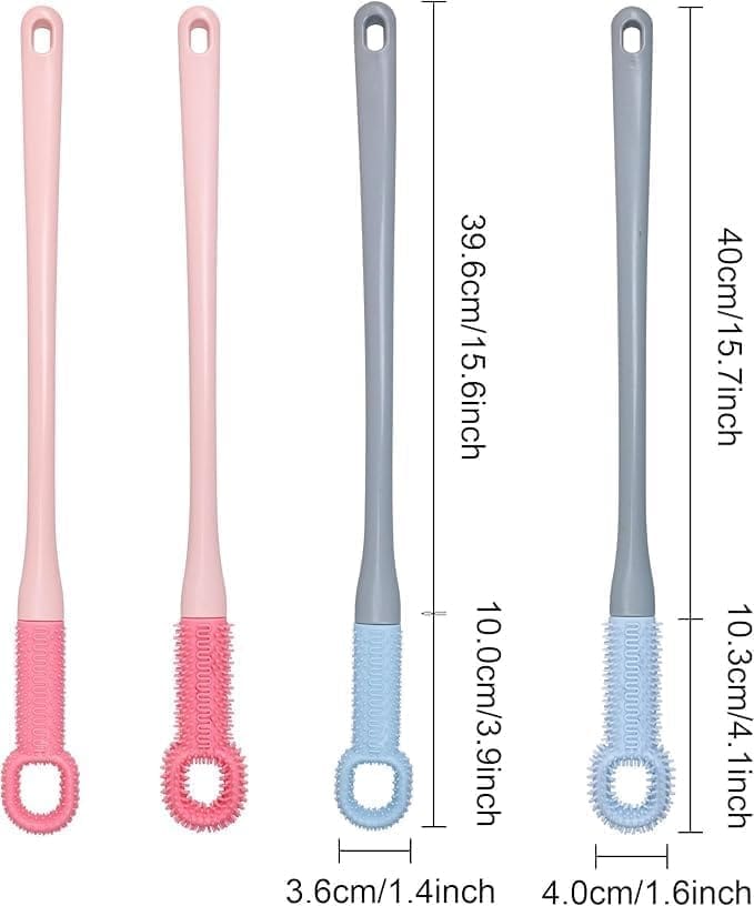 KIT & CO Toe Cleaning Brush Foot Scrubber in Shower with Long Handle Silicone Foot Gap Brush Soft Skin Exfoliation Toe Crevice Brush for Foot Seniors,Elderly, Men and Women