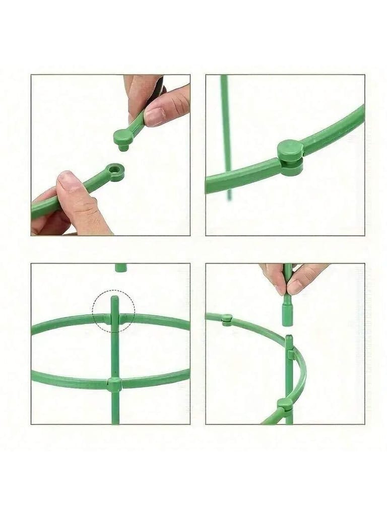 KIT & CO Plant Support 3 Layer Stakes Ring Plastic Plant Cage Holder Flower Pot Climbing Trellis, Vegetable Trellis, Plant Support Cages Stakes for Climbing Plants (Pack of 1)