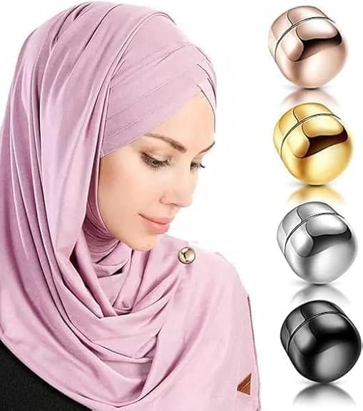 KIT & CO Magnetic hijab pins for scarf | Elegant Scarf pins pin with hijab magnets | Stylish magnetic pins for hijab | Supreme strength pins | (1 PAIR)