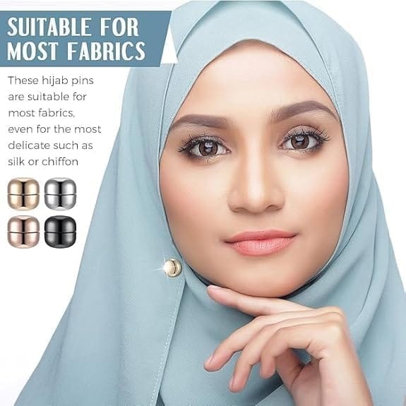 KIT & CO Magnetic hijab pins for scarf | Elegant Scarf pins pin with hijab magnets | Stylish magnetic pins for hijab | Supreme strength pins | (1 PAIR)