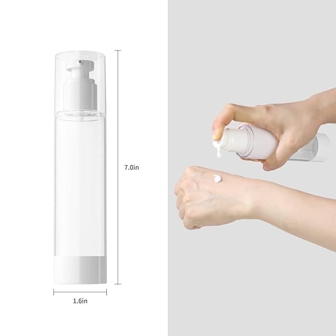 KIT & CO Travel Airless Vacuum Sub-bottle | Refillable Makeup Cosmetics Toiletry Organizer Travel Containers for Lotion Liquid Bottle | Vacuum Travel Sub-Bottle