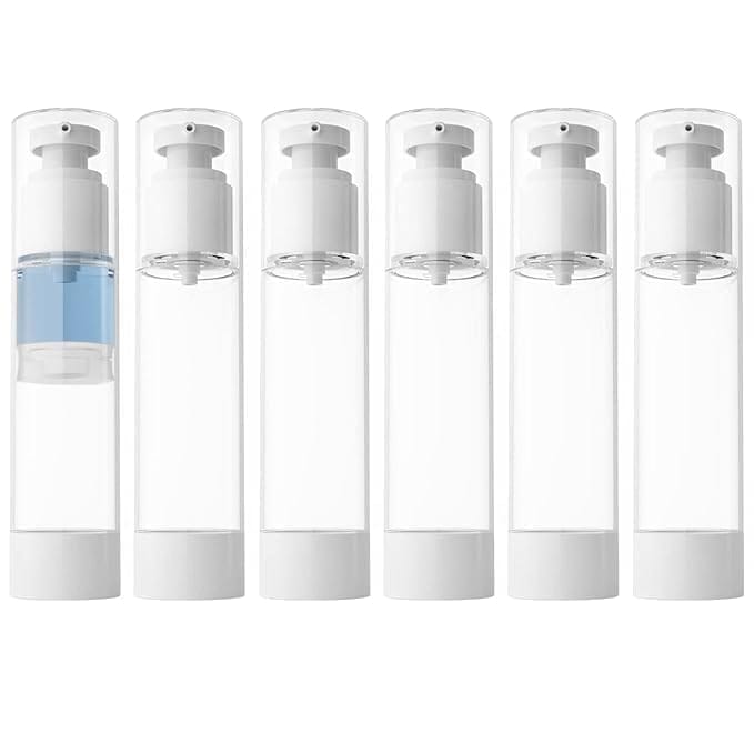 KIT & CO Travel Airless Vacuum Sub-bottle | Refillable Makeup Cosmetics Toiletry Organizer Travel Containers for Lotion Liquid Bottle | Vacuum Travel Sub-Bottle