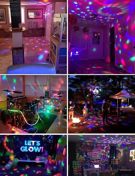 KIT & CO Disco Ball, LED Party Lights, Music Controlled Mini DJ Party Lights, Stand with Suction Cups, Strobe Ball, Stage Lights for KTV, Christmas, Home Parties, Children's Birthday Gift
