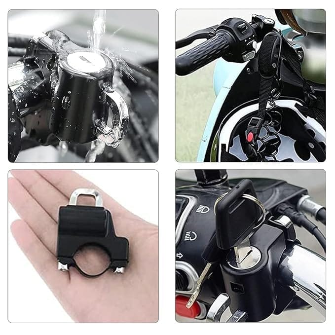 KIT & CO Helmet Lock for Bike Motorcycle 22-24mm Handlebar Tubes Rust Resistant Heavy Duty Helmet Helmet Accessories for Handlebar Scooter Lock for Motorcycles, Bicycles or Scooters