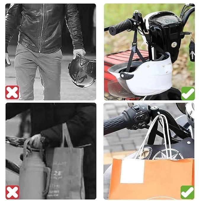 KIT & CO Helmet Lock for Bike Motorcycle 22-24mm Handlebar Tubes Rust Resistant Heavy Duty Helmet Helmet Accessories for Handlebar Scooter Lock for Motorcycles, Bicycles or Scooters