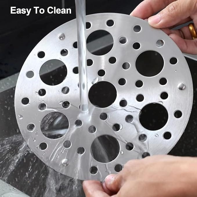 KIT & CO Stainless Steel Round Egg Steamer Rack Heatproof Stackable 7 Holes Stand Egg Box Kitchen Multipurpose Trivet Insert For Pot Accessories And Pressure Cooker Pans Steam Boiling