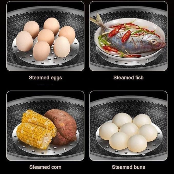 KIT & CO Stainless Steel Round Egg Steamer Rack Heatproof Stackable 7 Holes Stand Egg Box Kitchen Multipurpose Trivet Insert For Pot Accessories And Pressure Cooker Pans Steam Boiling